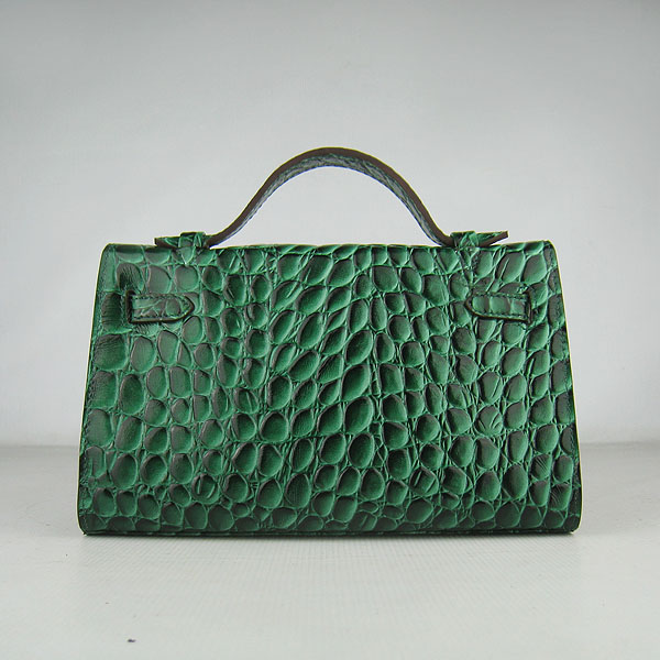 AAA Hermes Kelly 22 CM Python Leather Handbag Dark Green H008 On Sale